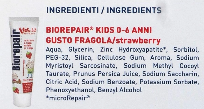 Зубная паста для детей Bio Repair Веселый мышонок Kids от 0 до 6 лет с клубникой