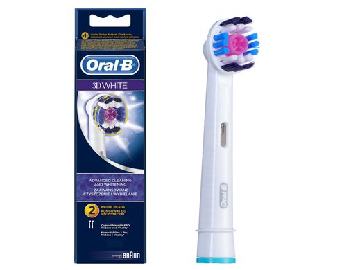 Змінні насадки для електричної зубної щітки Oral-B EB18 3D White 2 шт