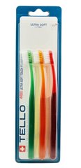 Набір зубних щіток TELLO 4480 Junior - м'яка зубна щітка для дітей від 6 років 3 шт.