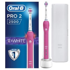 Електрична зубна щітка BRAUN Oral-B PRO2 2500 Pink з футляром , Світло-рожевий