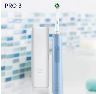 Електрична зубна щітка Braun Oral-B Pro 3 3770 D505 Cross Action Blue (Браун Оралбі Про3 Голуба)