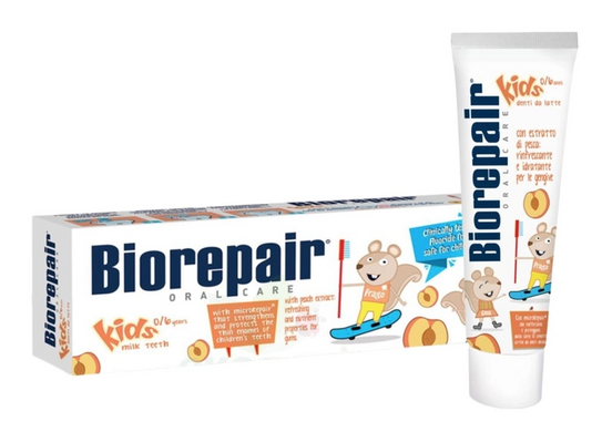 Зубна паста для дітей Bio Repair Веселе мишеня Kids від 0 до 6 років з персиком