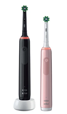 Набор зубных щеток Braun Oral-B Pro 3 3900N Cross Action Black+Pink 3 насадки в комплекте (D505.533.3H)